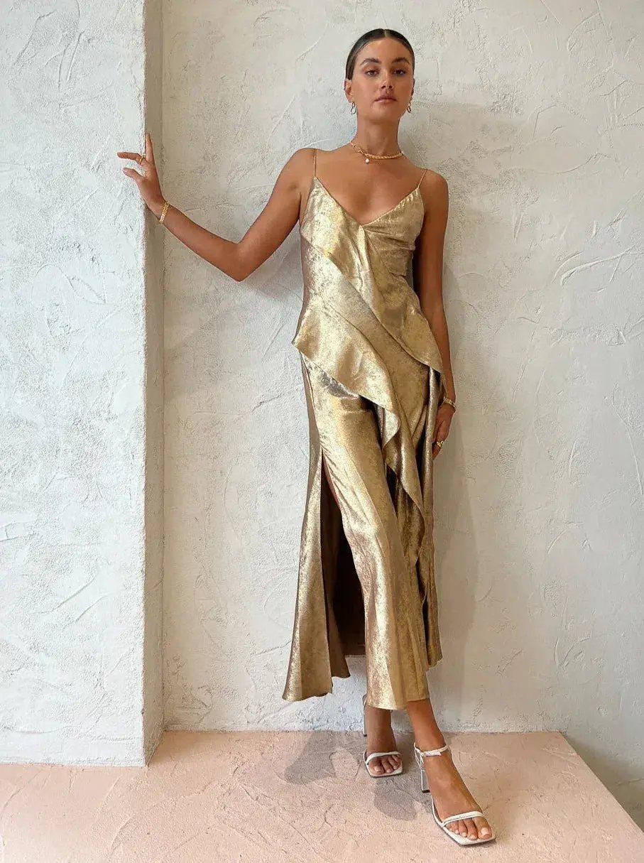 Acler Queensbridge Dress in Gold Size 6 photo 2