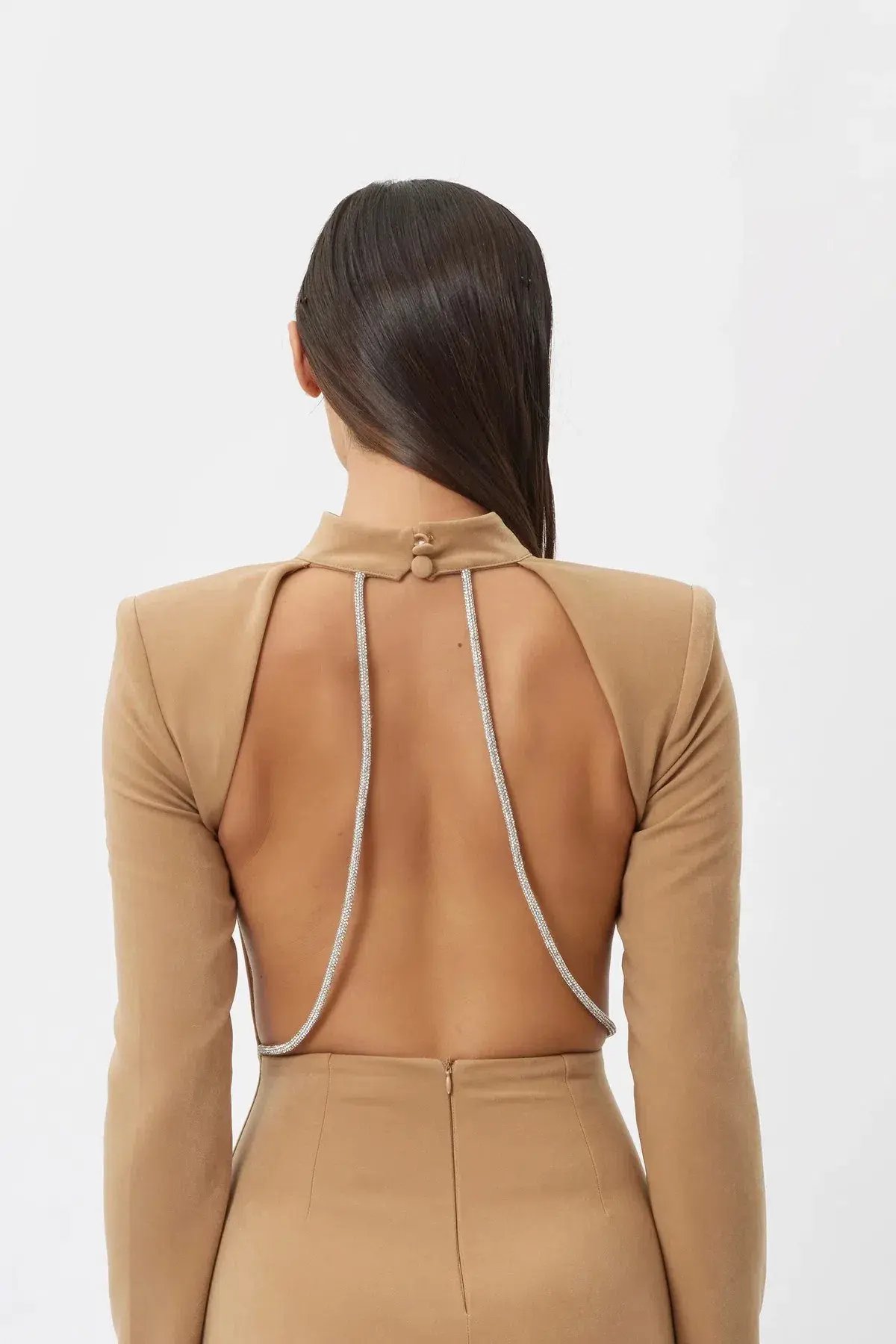 BIANCA & BRIDGETT MACKENZIE BACKLESS DRESS BEIGE photo 3