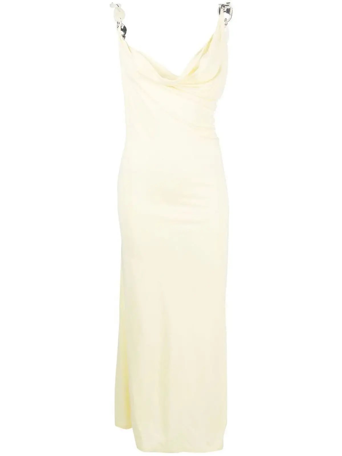 Christopher Esber Chain Link Cowl Neck Dress Yellow Size 10 photo 4