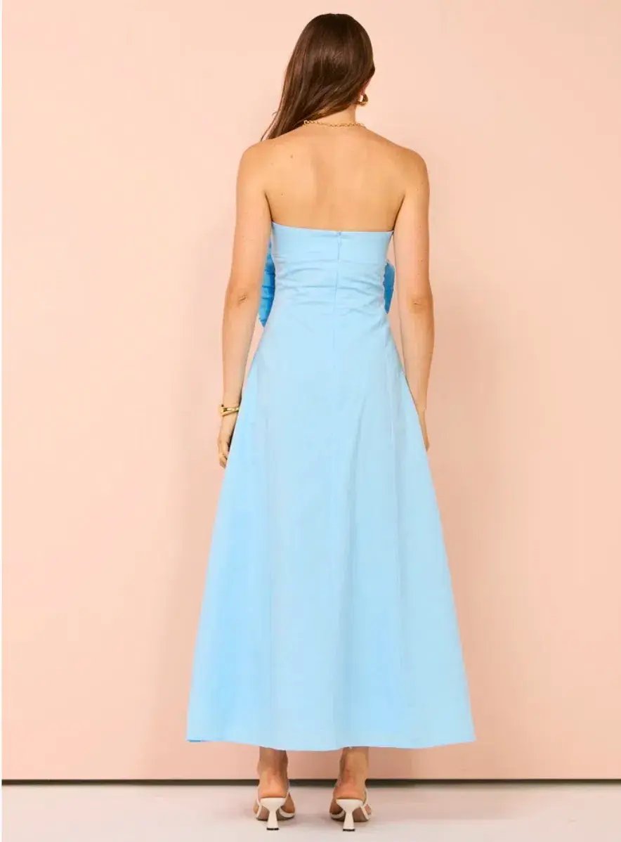 Issy Bustier Rose Midi Dress Blue Size 12 photo 2