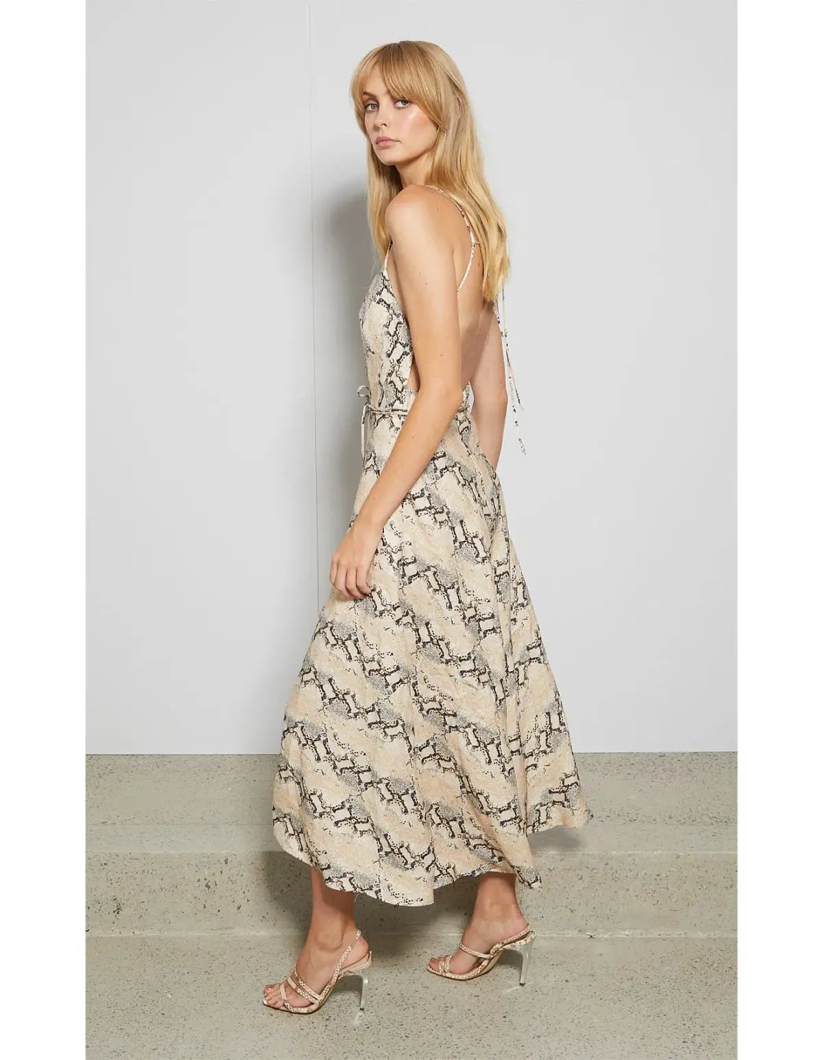 Franco Midi Dress in Snakeskin print in Size AU 10 photo 2