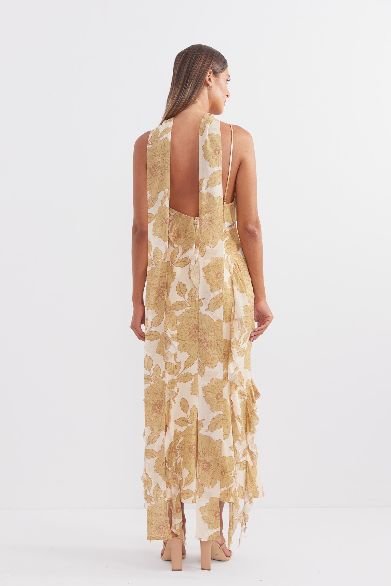 PASDUCHAS DARLING CASCADE MIDI - GOLDEN photo 5