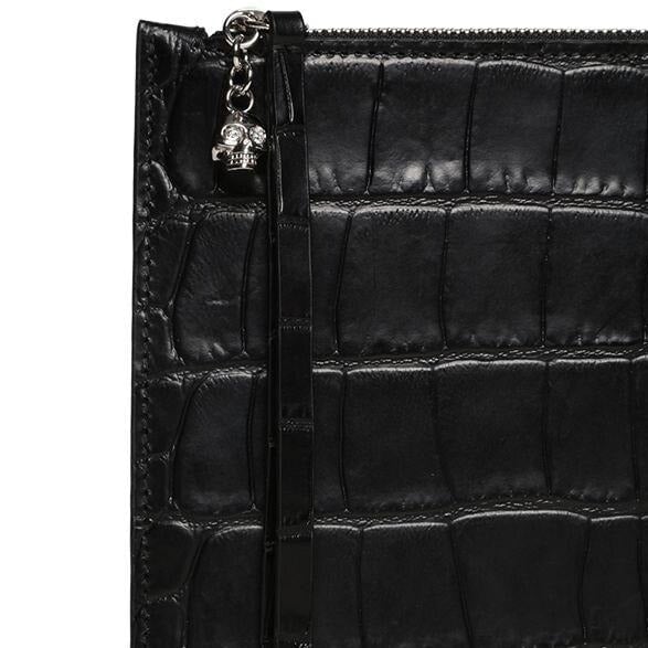 Alexander McQueen Croc Embossed Leather Pouch photo 2