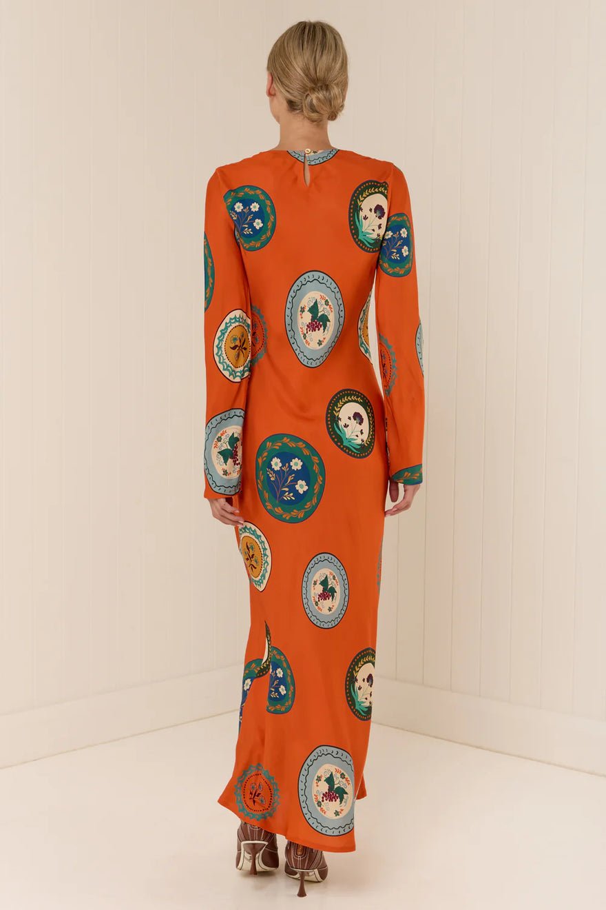 Palm Noosa Roma Dress - Orange Plates photo 4