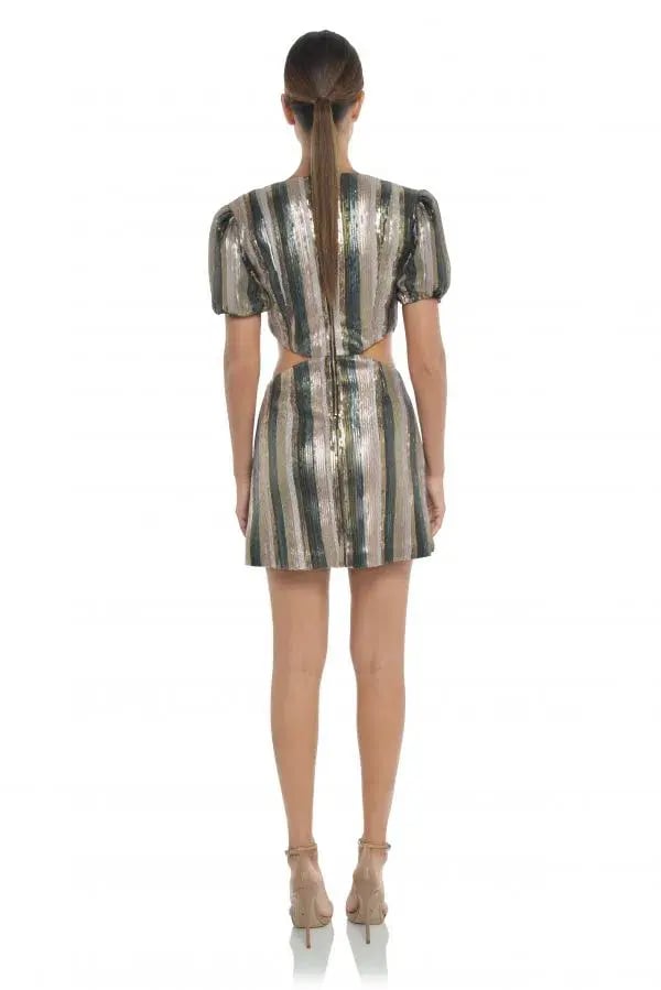 MISHA Lorlea Mini Dress Print Sequin Size 8 photo 2