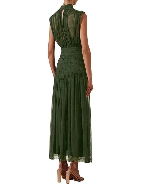 Shona Joy Clemence High Neck Midi Dress - size 10 photo 3