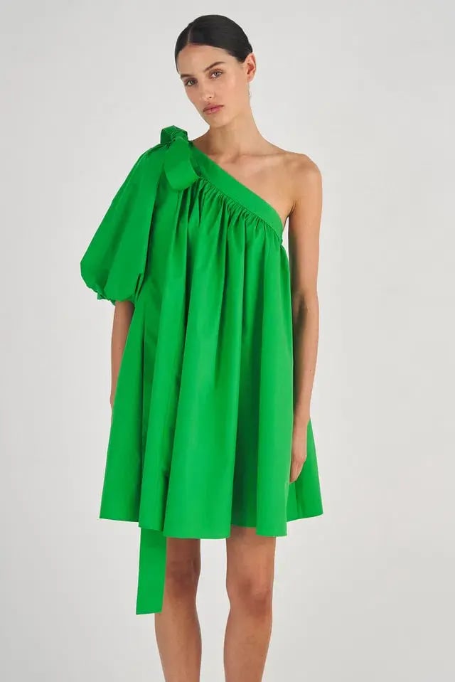 Oroton One Shoulder Gathered Mini Dress Meadow Size 4 / XXS photo 2