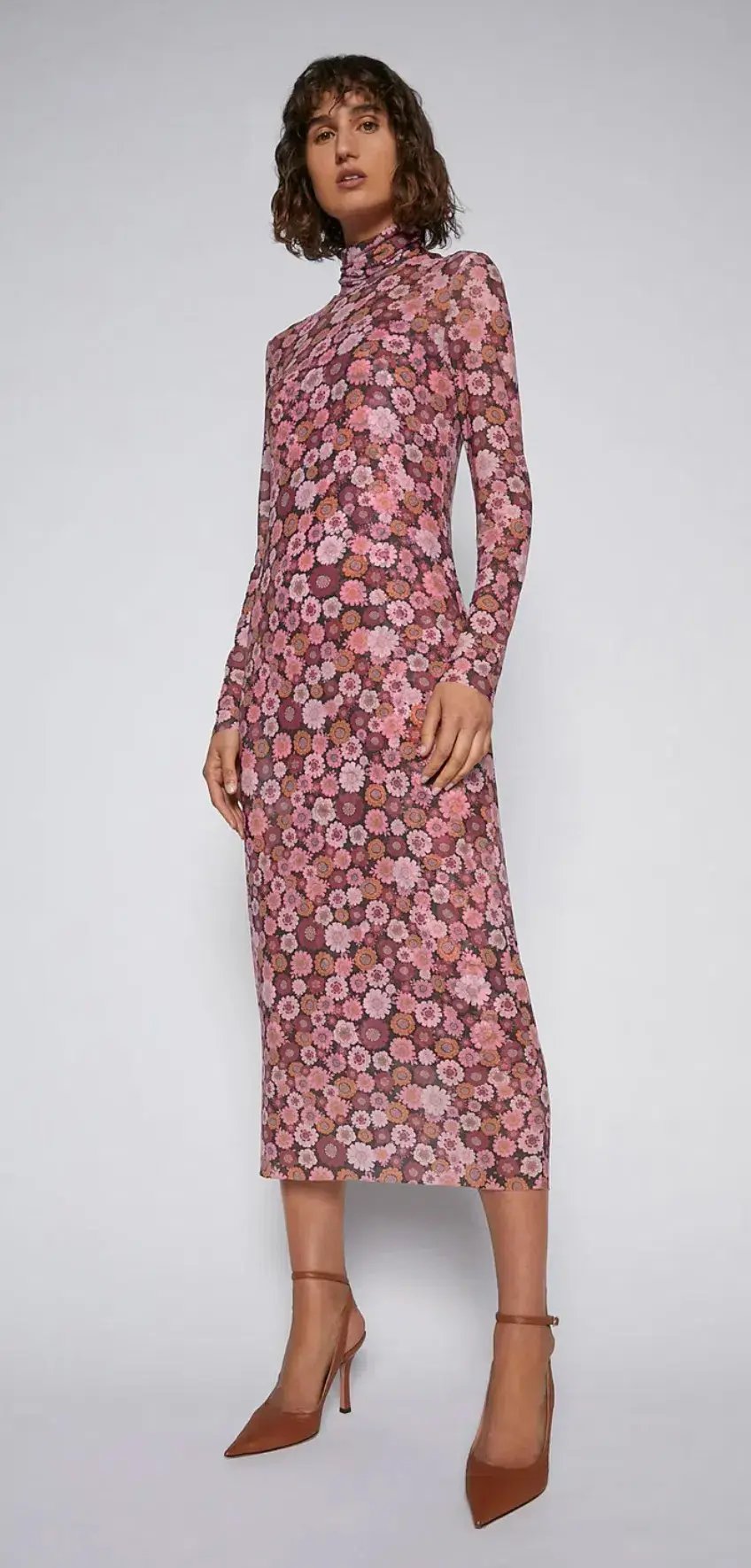 Scanlan Theodore Floral Mesh Dress Pink Size 6 photo 2