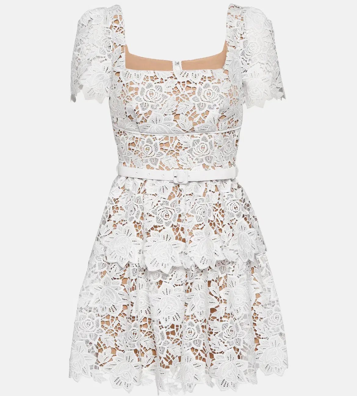 Self Portrait Bridal Lace Mini Dress White Size AU 8 photo 5