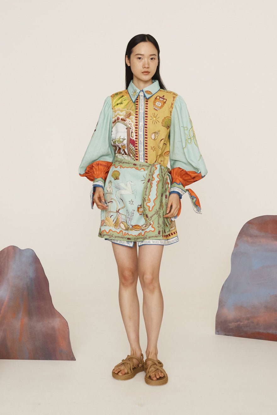 Alemais Surrealist Summer Mini Shirtdress photo 3