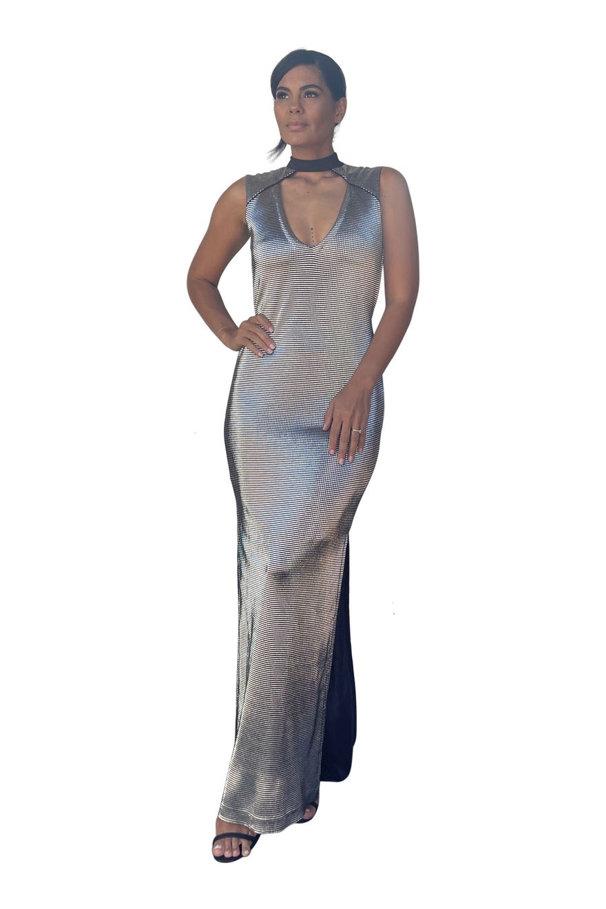 Jonte Designs Metallic High Neck Gown photo 2