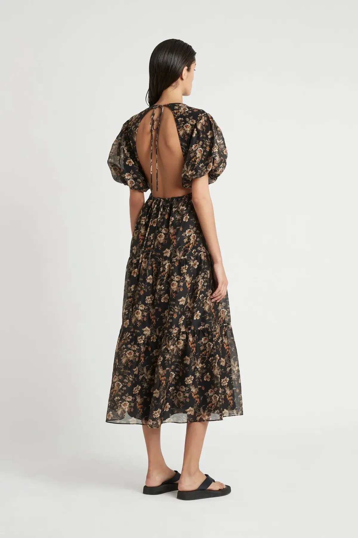 Sir the Label Amerie Open Back Midi Dress Print Size 2 / AU 10 photo 2