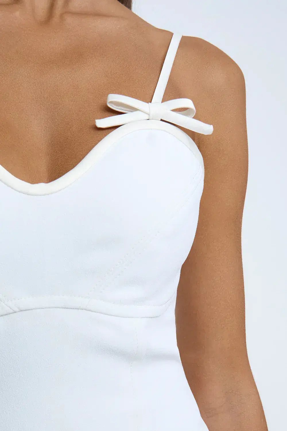 By Johnny Bettina Bow Shift Mini Dress Ivory Size 8 photo 6