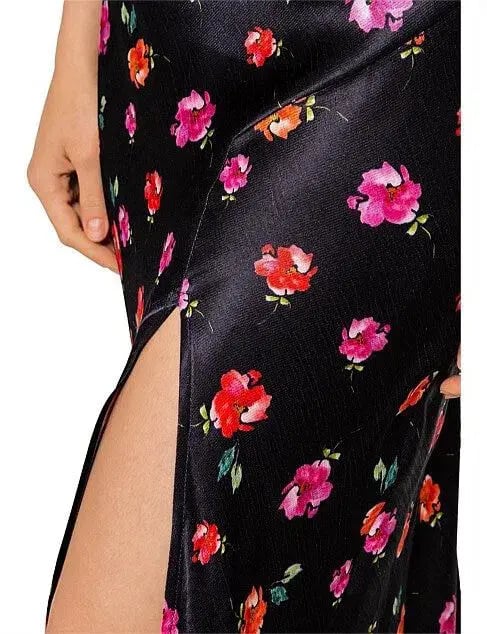 Bec & Bridge Black Floral Midi Slip Dress Size AU6 / US 2 photo 3