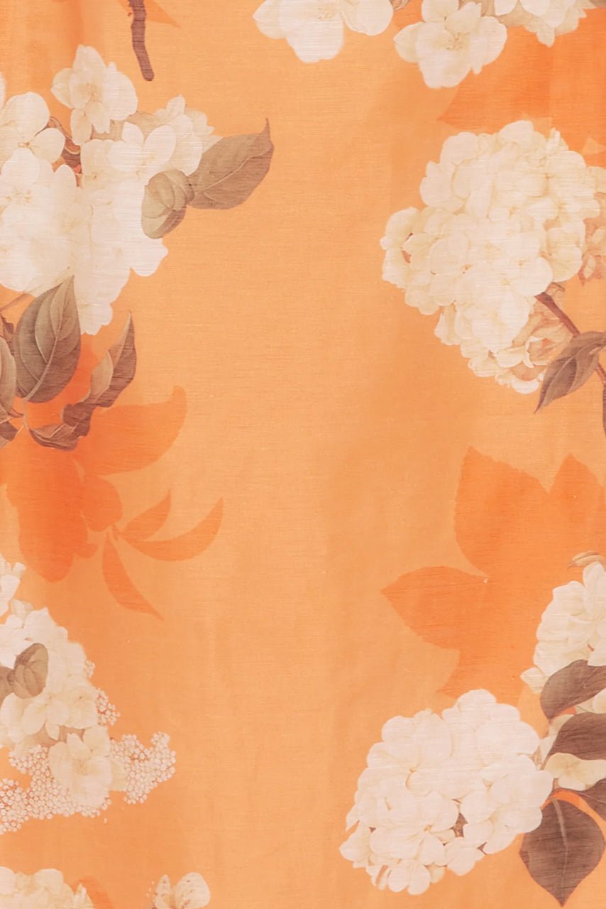 LEO LIN CLEO SLEEVELESS MIDI DRESS - HYDRANGEA PRINT IN TANGERINE photo 7