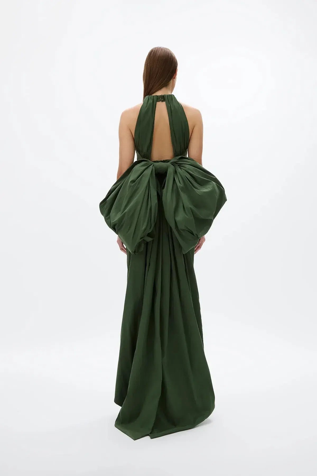 Rachel Gilbert Lottie Gown; Forest Green; size 12 photo 4