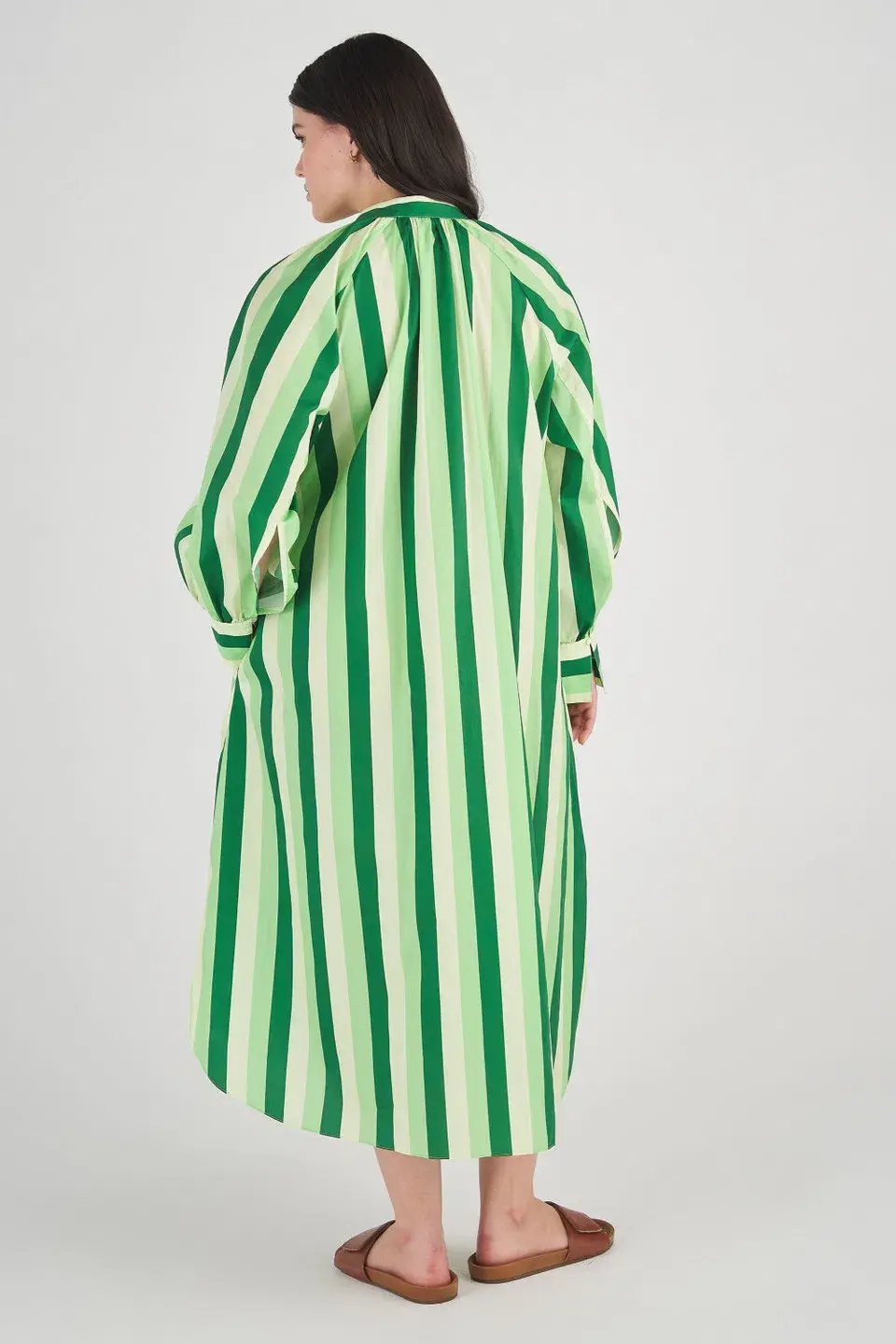 Oroton Multi Stripe Shirt Dress in Garden Size 16 photo 6
