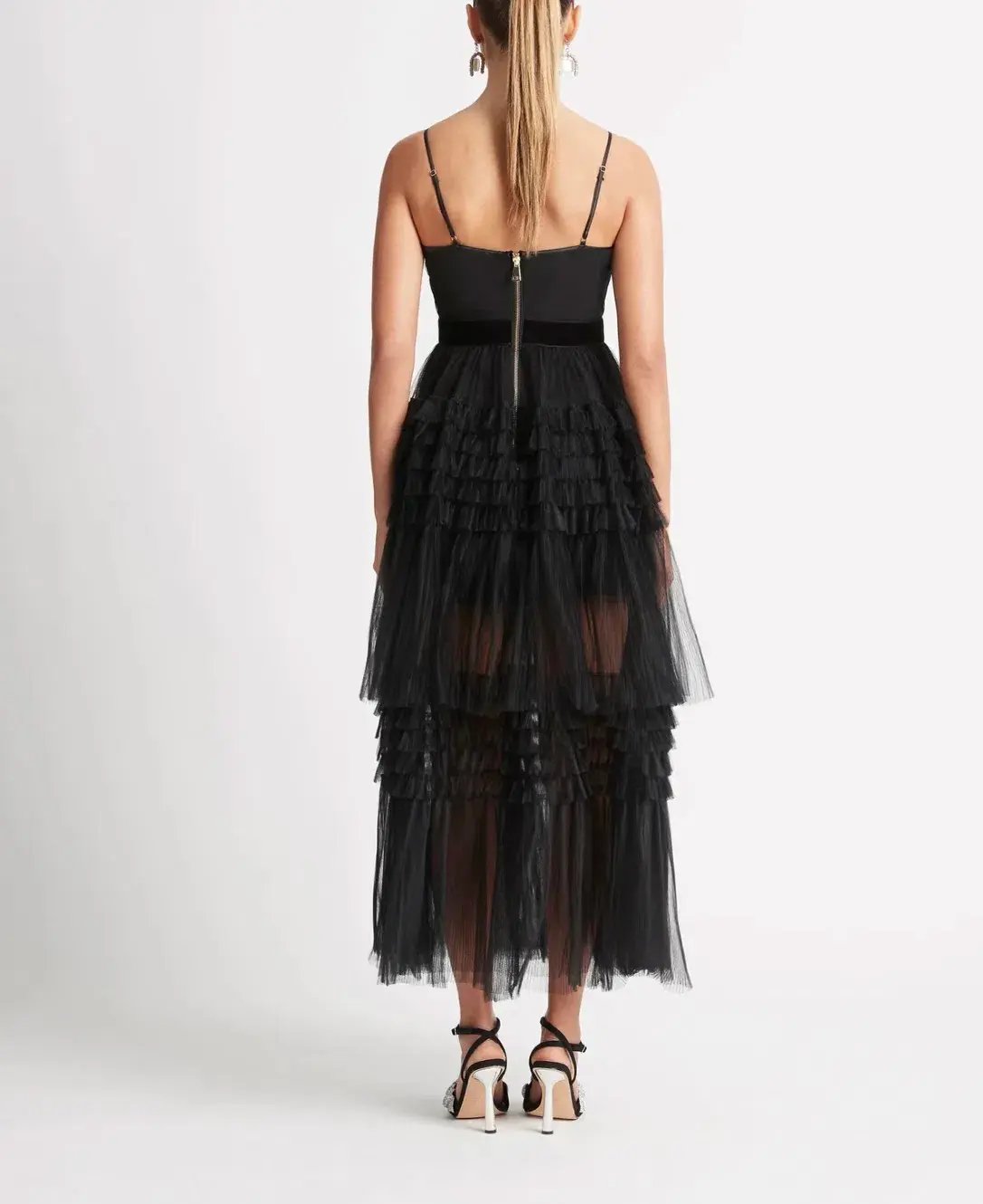 Sheike Phantom Mesh Maxi Dress Black Size AU 6 photo 2