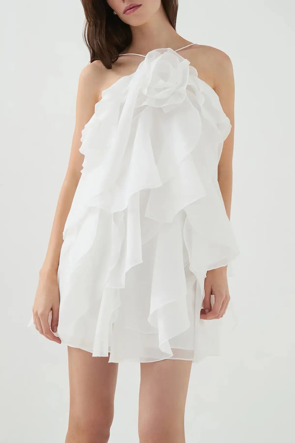 Aje Pandorea Layered Mini Dress in Ivory Size AU8 photo 2
