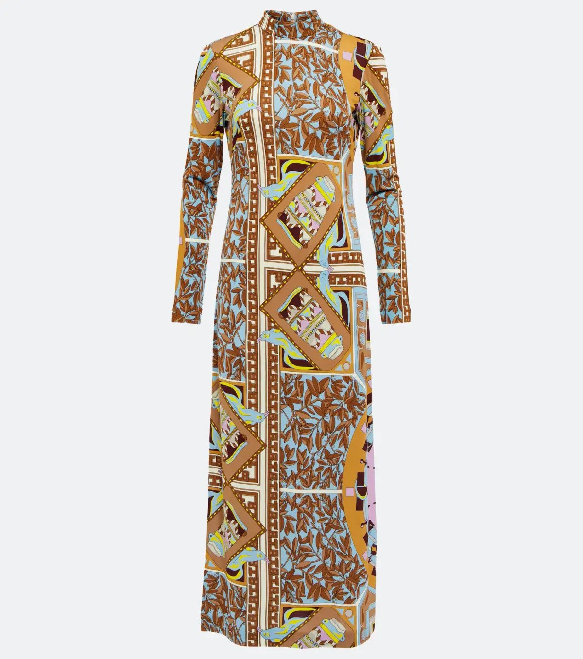 Tory Burch Mock Neck Midi Dress Print Size 4 photo 3