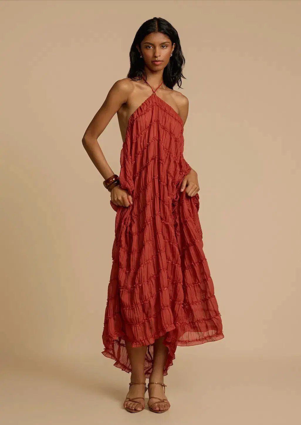 Arcina Ori Juliette Halter Top & Maxi Skirt Set Red Size S / AU 6-8 photo 8