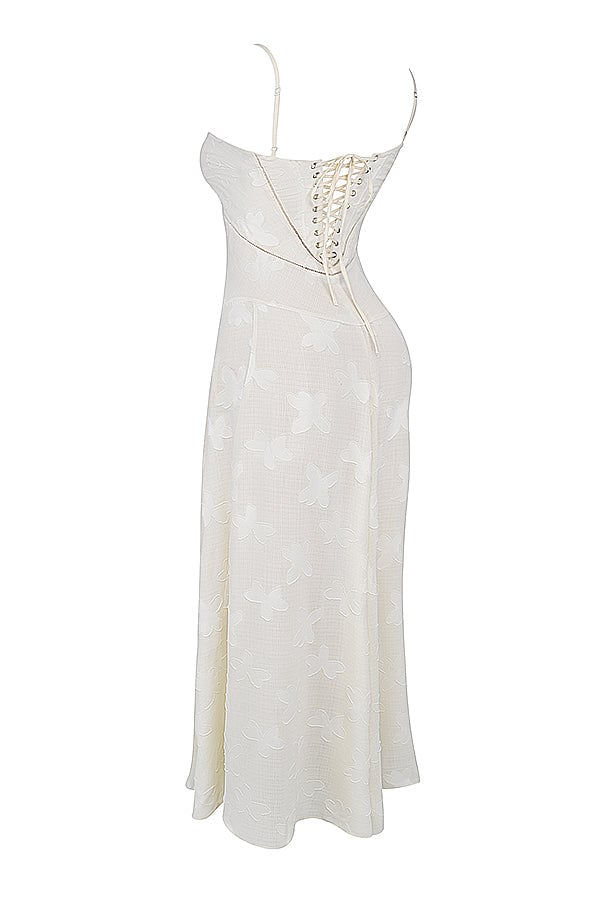 HOUSE OF CB SEREN FLORAL LACE BACK MAXI DRESS - VINTAGE CREAM photo 16