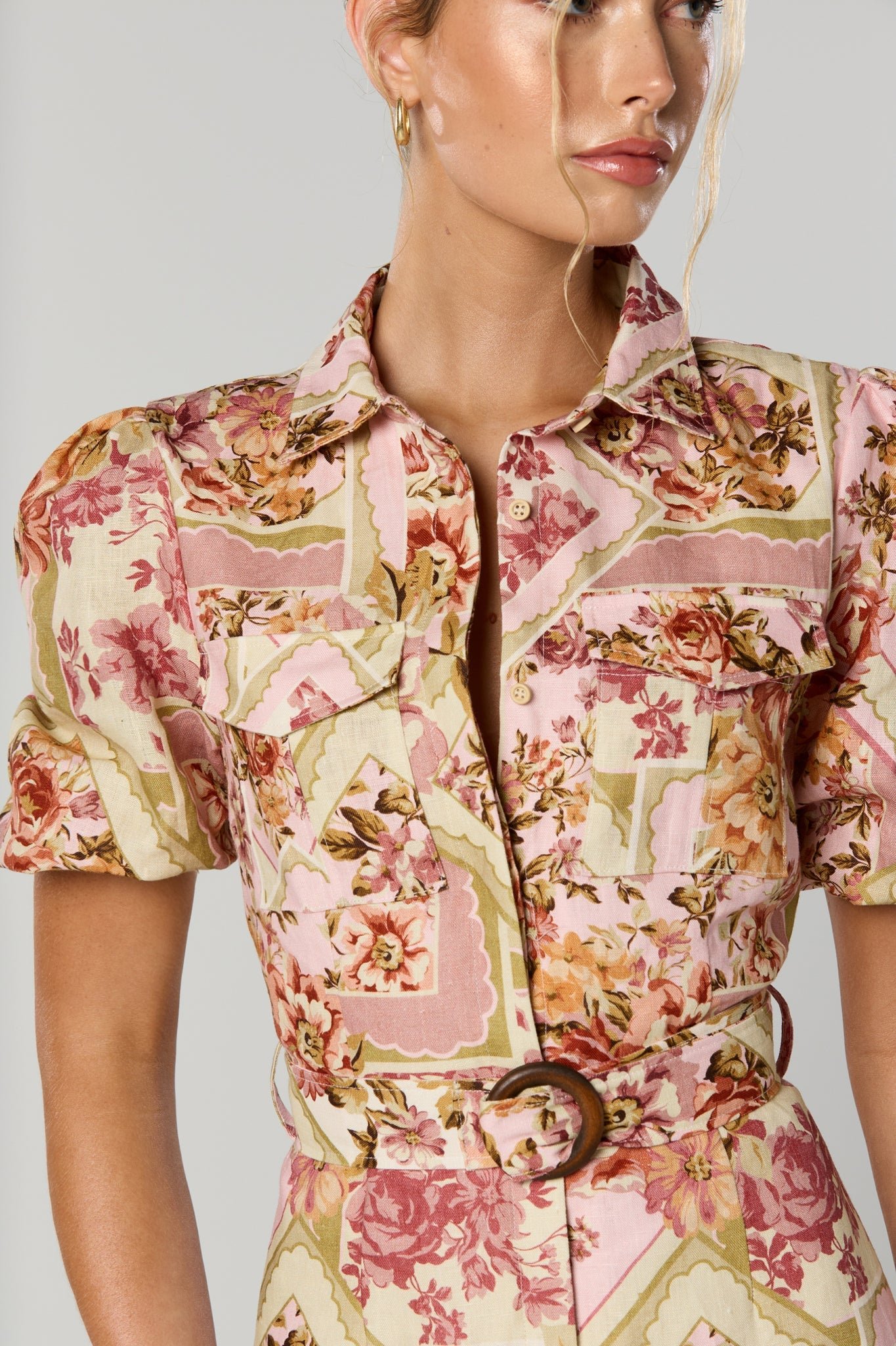 WINONA VAUGHN BELTED MIDI DRESS - PRINT photo 5