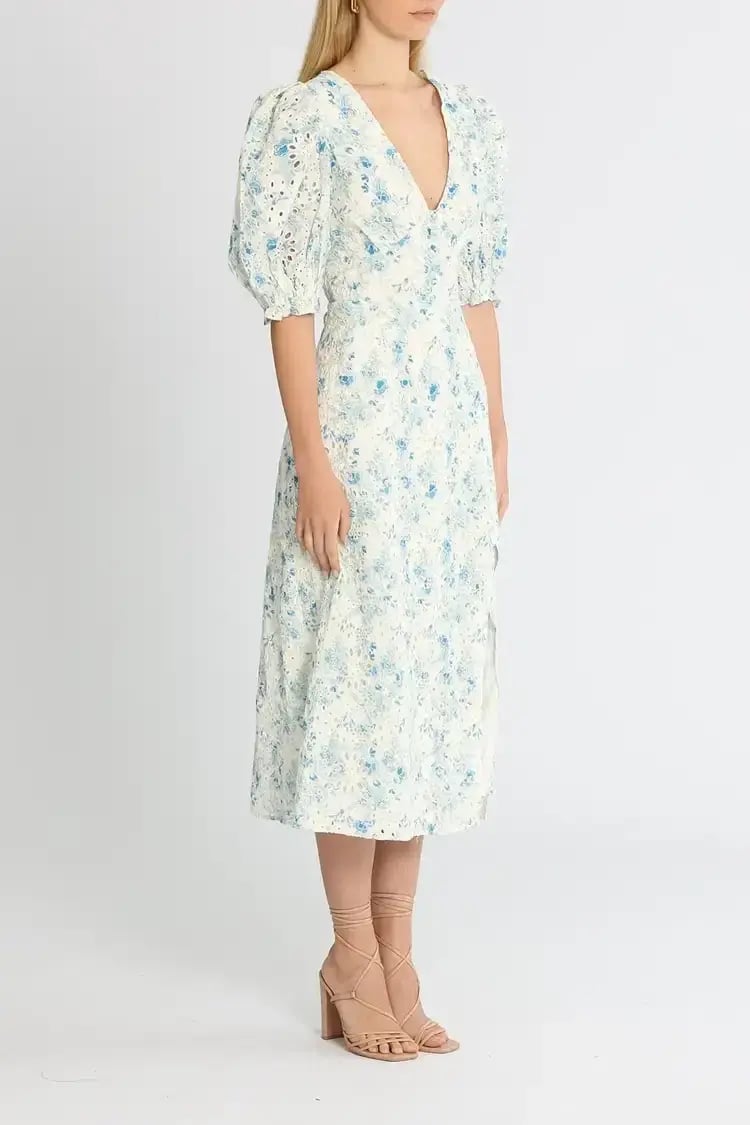 Mink Pink Zephyr Midi Dress Blue Print size 16 photo 2