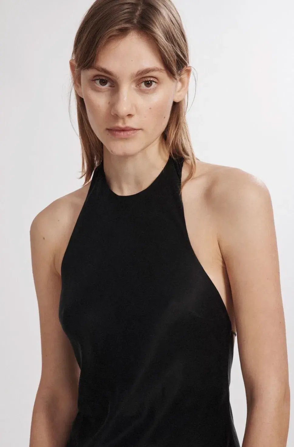 Silk Laundry Halter Dress Black Size 8 photo 3