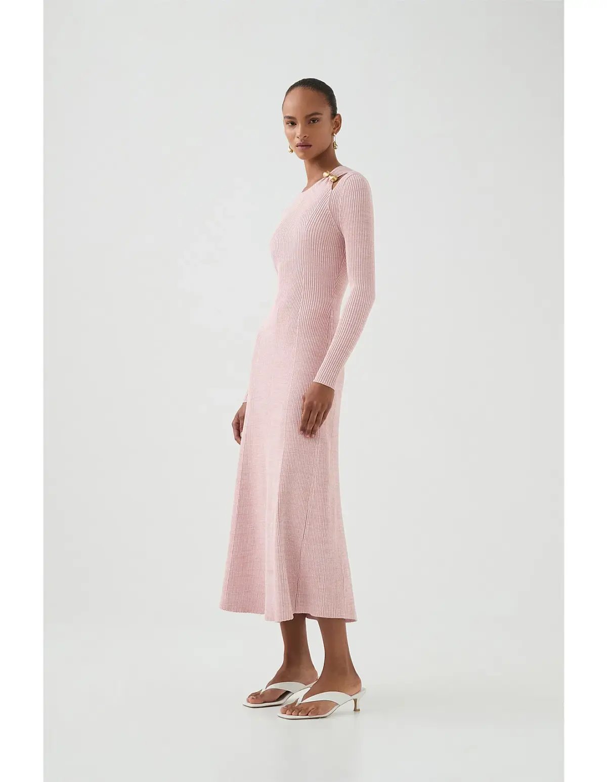 Aje Nina Knit Midi Dress Pink Marle Size M / AU 10 photo 2