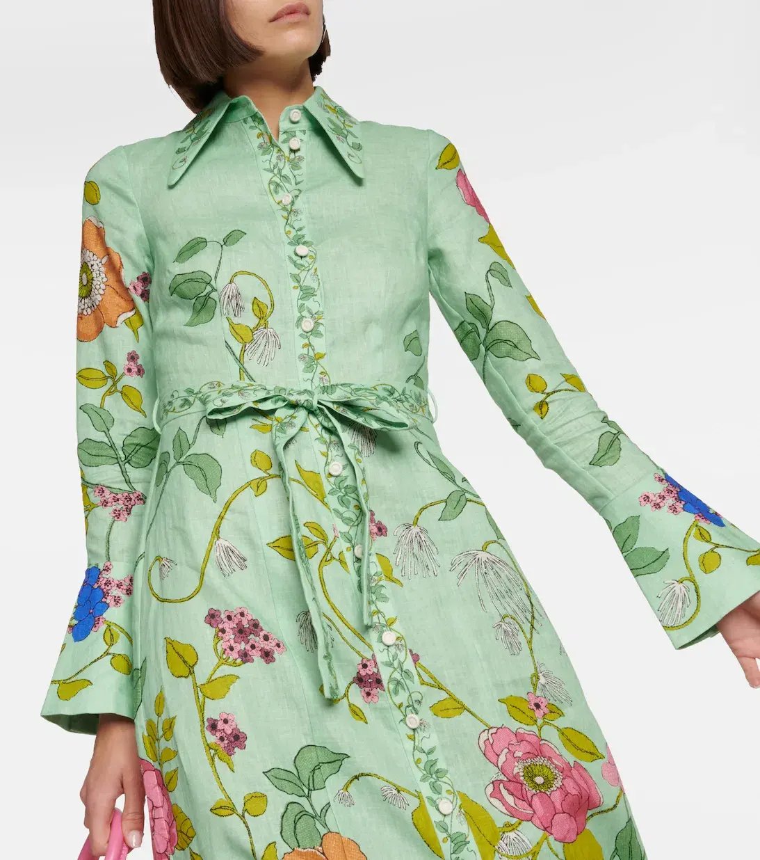 Alemais Olivia Midi Shirtdress Floral Size 10 photo 2