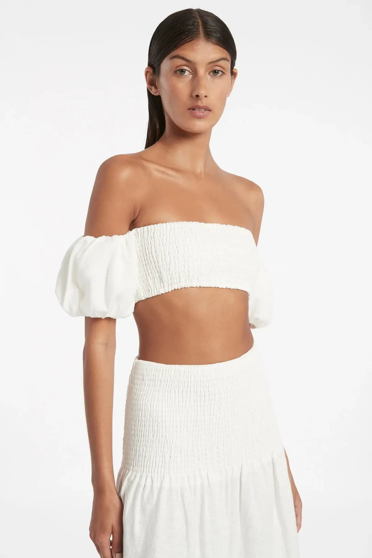 Sir the Label Lotte Bandeau & Alena Ruched Maxi Skirt Set White Size 1 photo 2