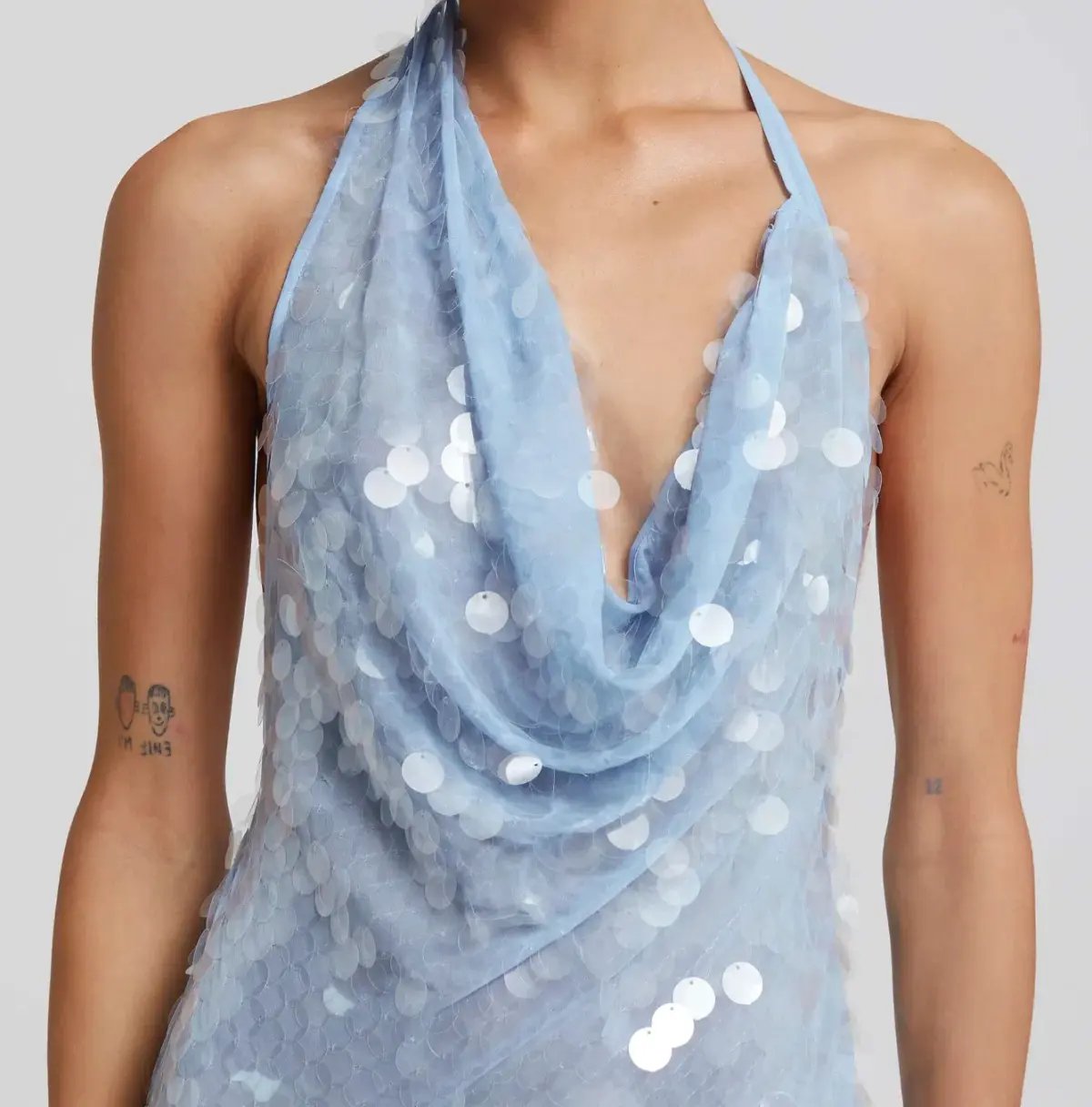 Rat & Boa Anais Maxi Dress Gown In Blue Sequin Size XXS / Au 4 photo 2