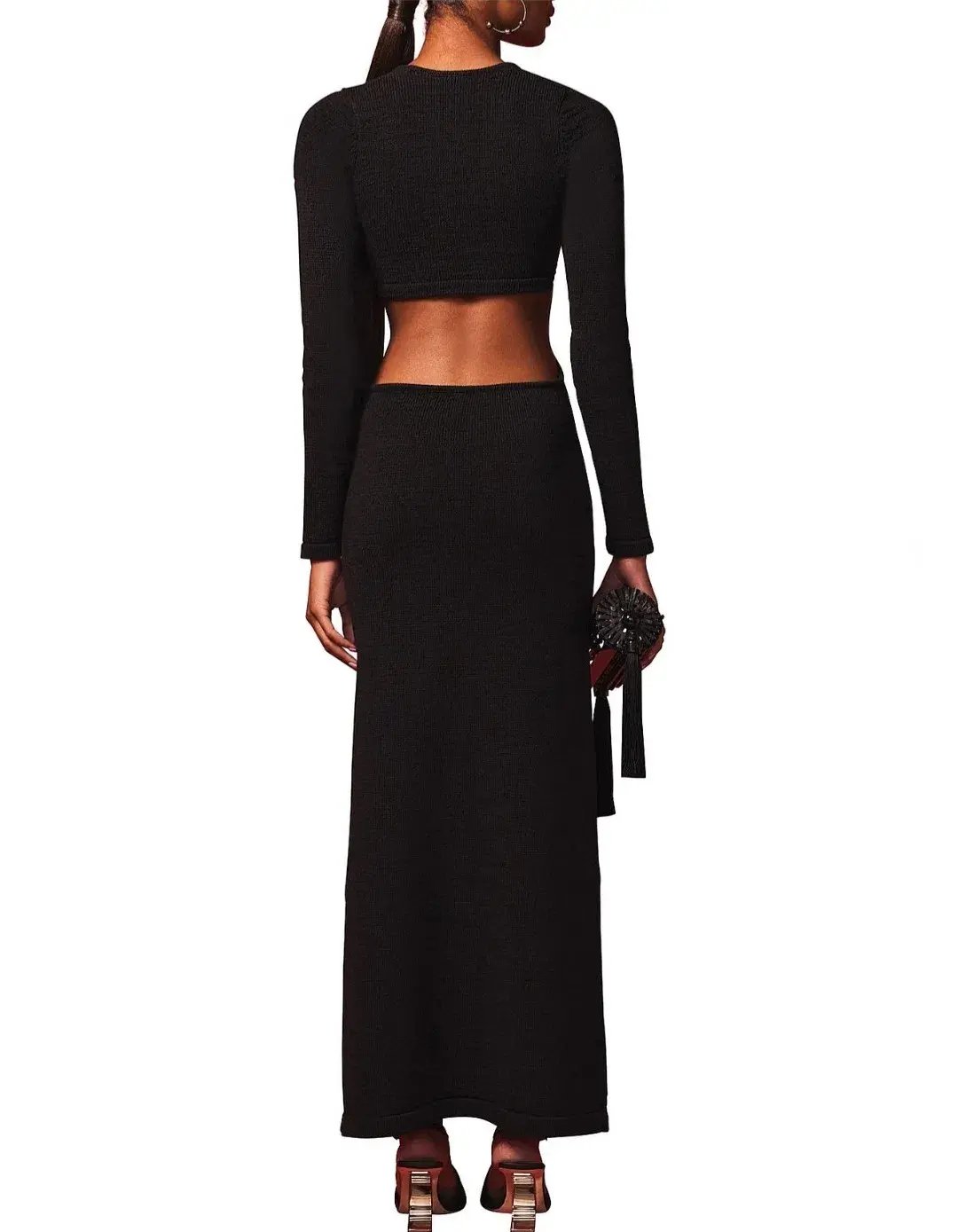 Cult Gaia Jana Cut Out Knit Dress Black Size L /AU 12 photo 3