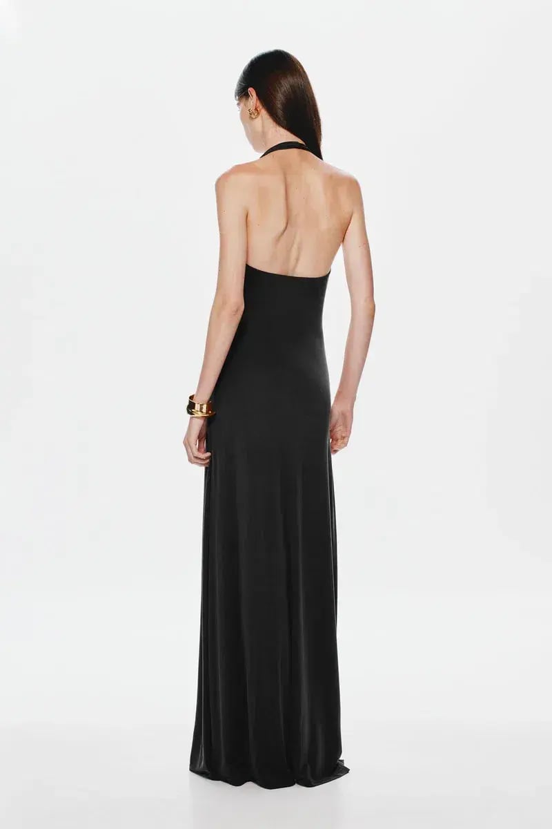 MISHA Jennifer Cupro Maxi Dress Black Size 6/XS photo 4