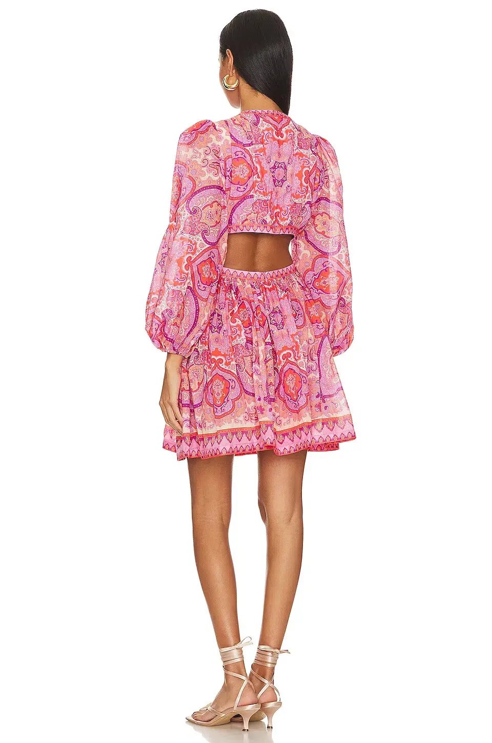 Zimmermann Halcyon Tie Front Mini Dress Pink/Purple Paisley Size 1 / AU 10 photo 2