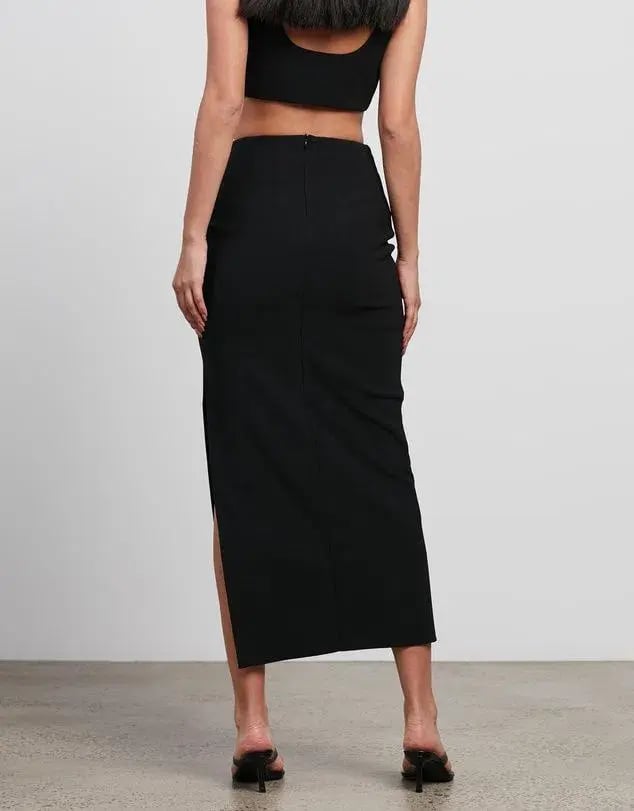 Bec & Bridge Clover Crop Top Size 10 and Midi Skirt Size 8 Set Black photo 4