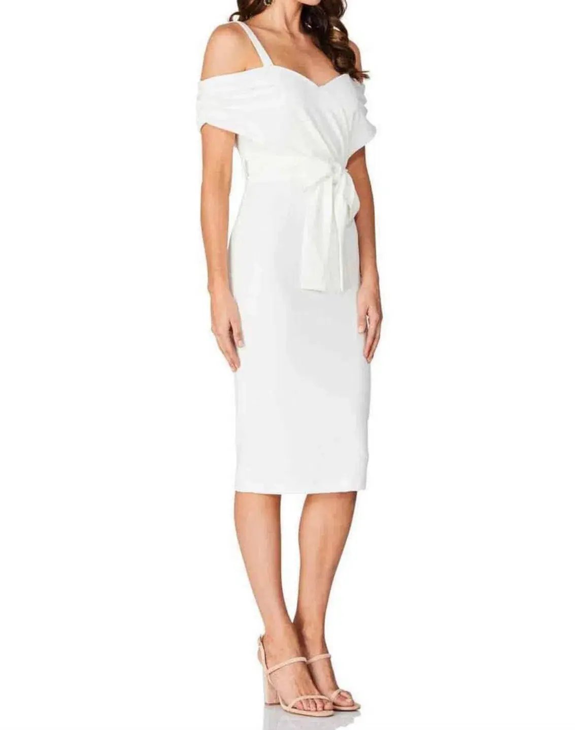 Pasduchas Zenith Midi Dress Ivory Size 10 photo 2
