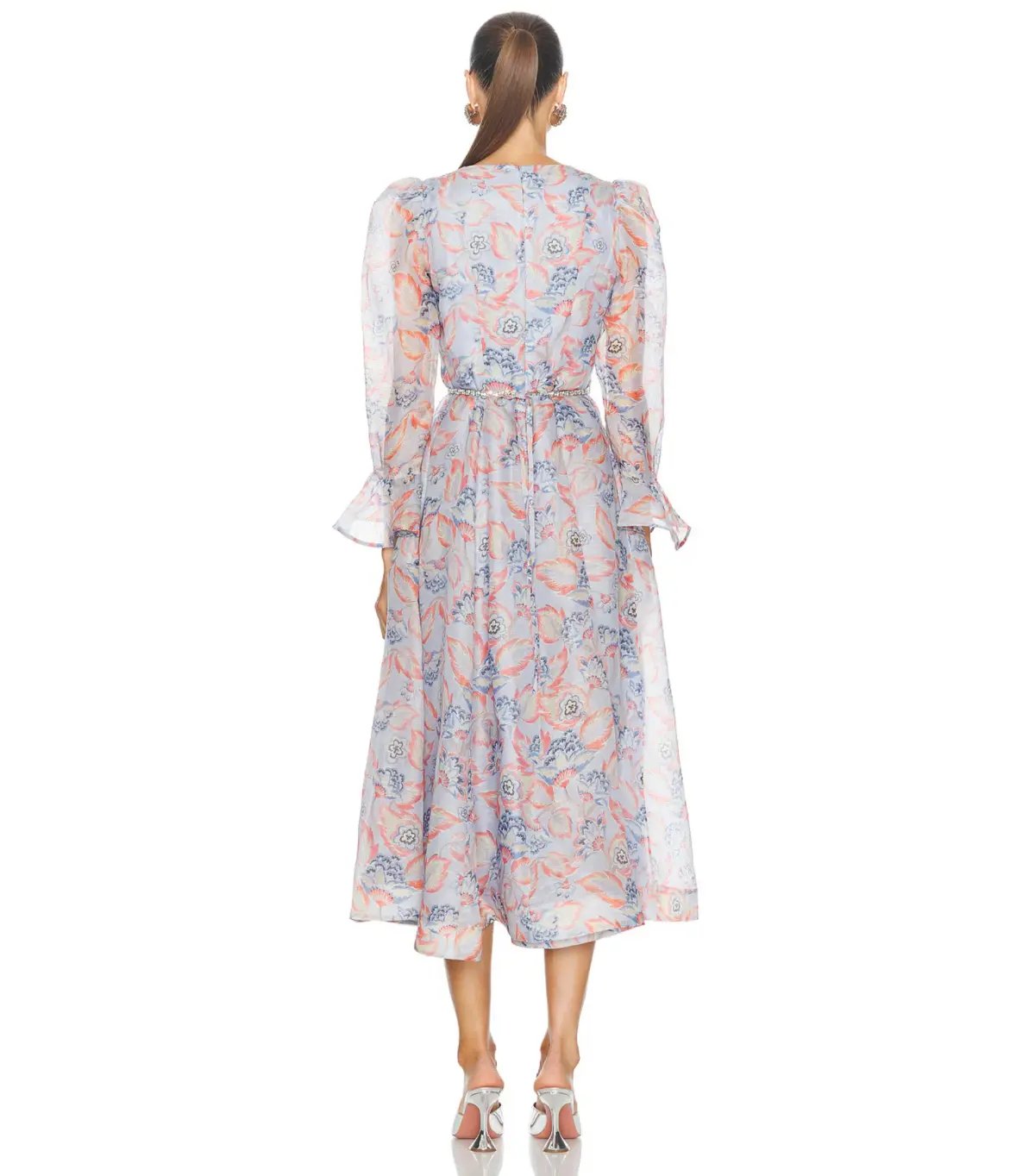 Zimmermann Eden Long Sleeve Midi Dress in Sapphire Eden Size 3 / AU 14 photo 3