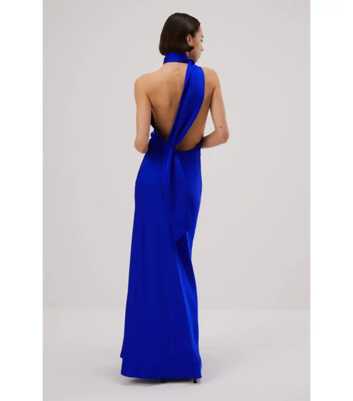 Misha Alastair Satin Gown in Electric Blue Size 8/S photo 3