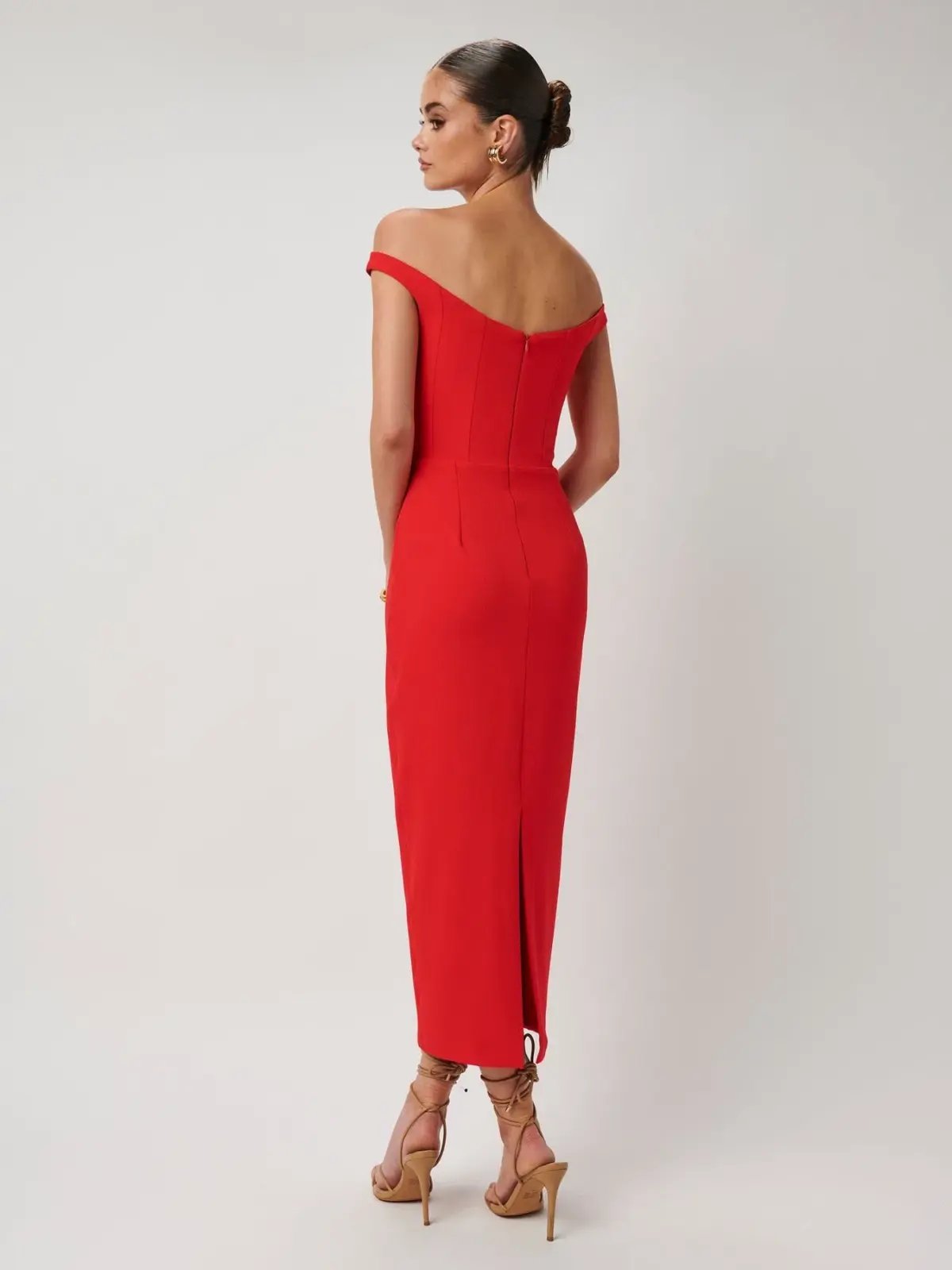 Effie Kats Amaya Midi Dress Cherry Red Size XS / AU 6 photo 2