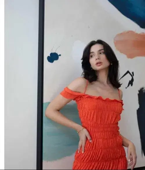Georgia Hardinge Indra Dress in Red Orange Size 8 photo 2