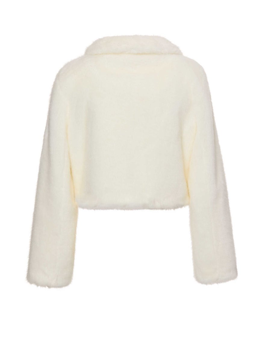 Unreal Fur Tirage Cropped Jacket, Ivory photo 3