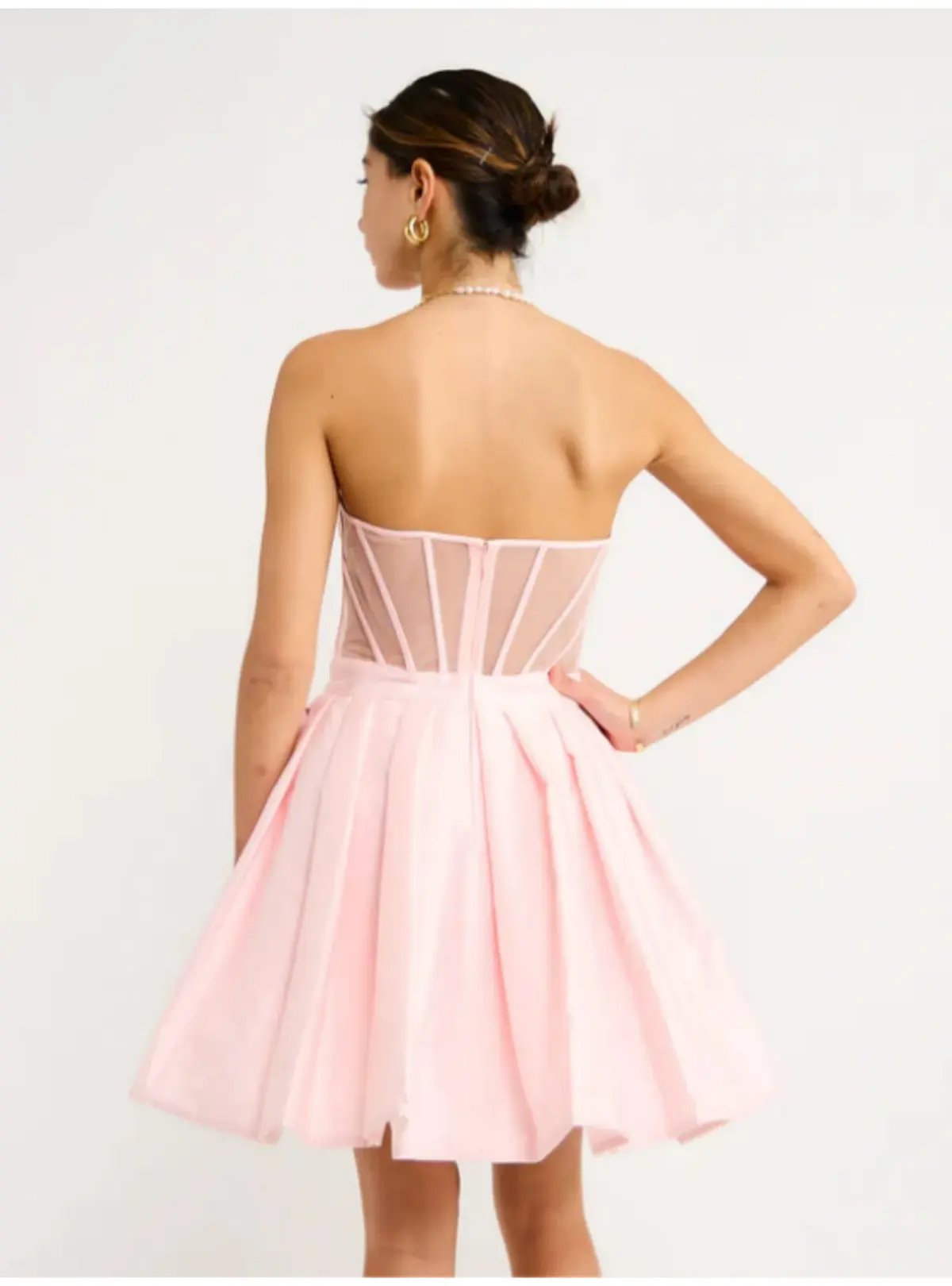 Leo Lin Eliza Structured Bustier Mini Dress Pink Size AU 8 photo 4