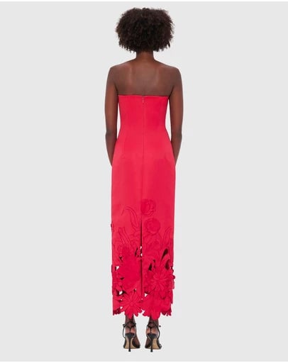 Leo Lin Rayna Applique Dress - Red photo 3