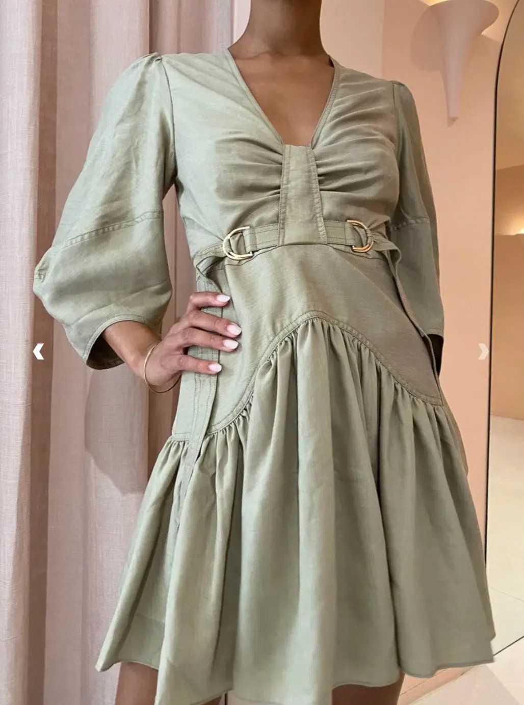 Acler Manor Dress Moss Green Size 10 photo 4