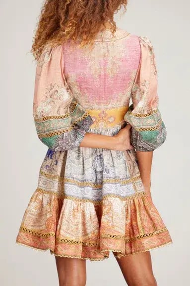 Zimmermann Anneke Lantern Mini Dress Print  AU12 photo 6