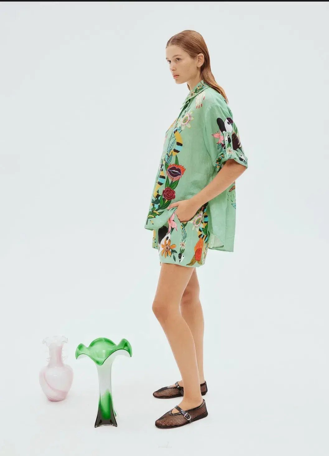 Alemais Meagan Linen Shorts And Shirt Set Print Size AU 16 photo 5
