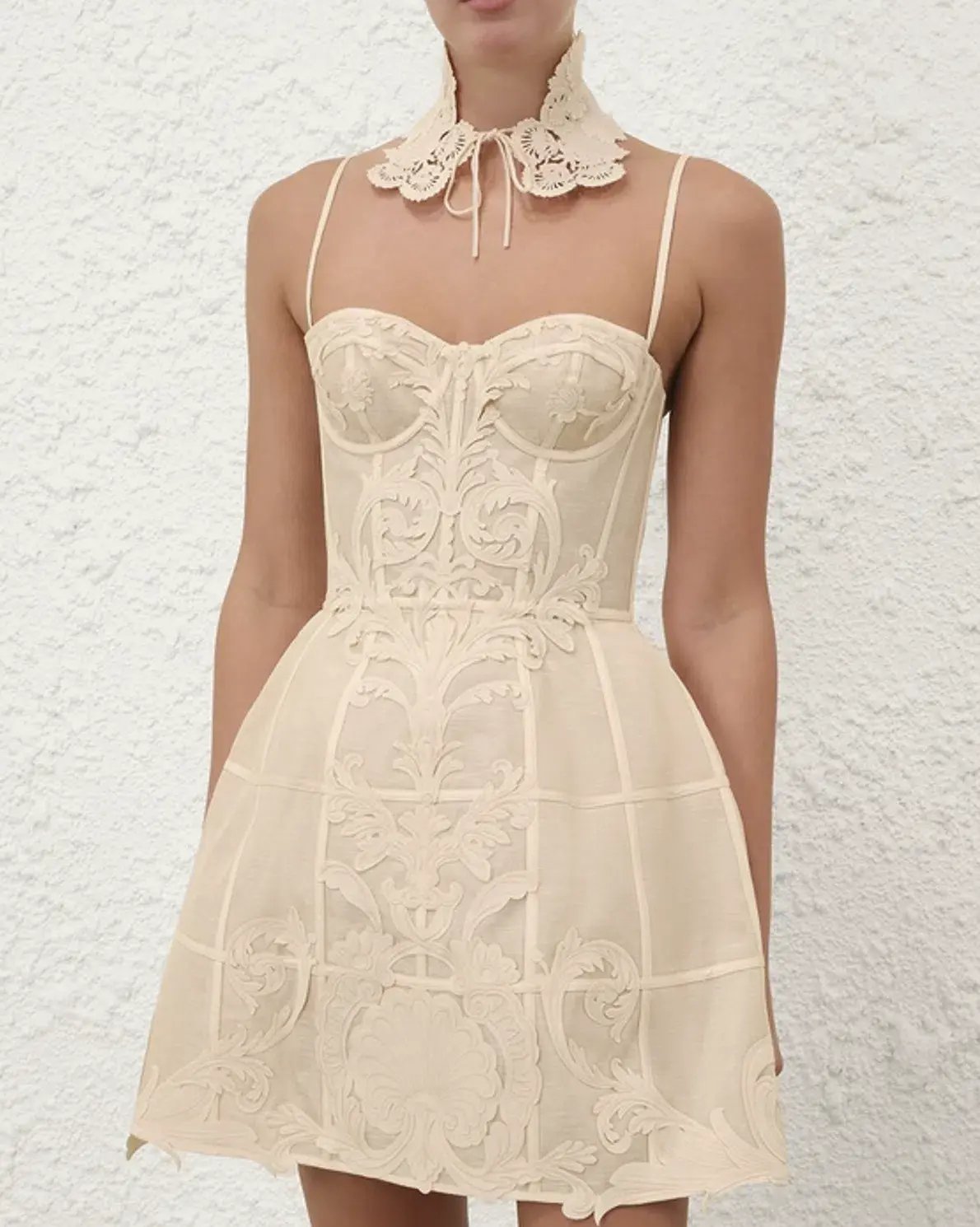 Zimmermann Rebellion Filigree Mini Dress in Cream photo 5