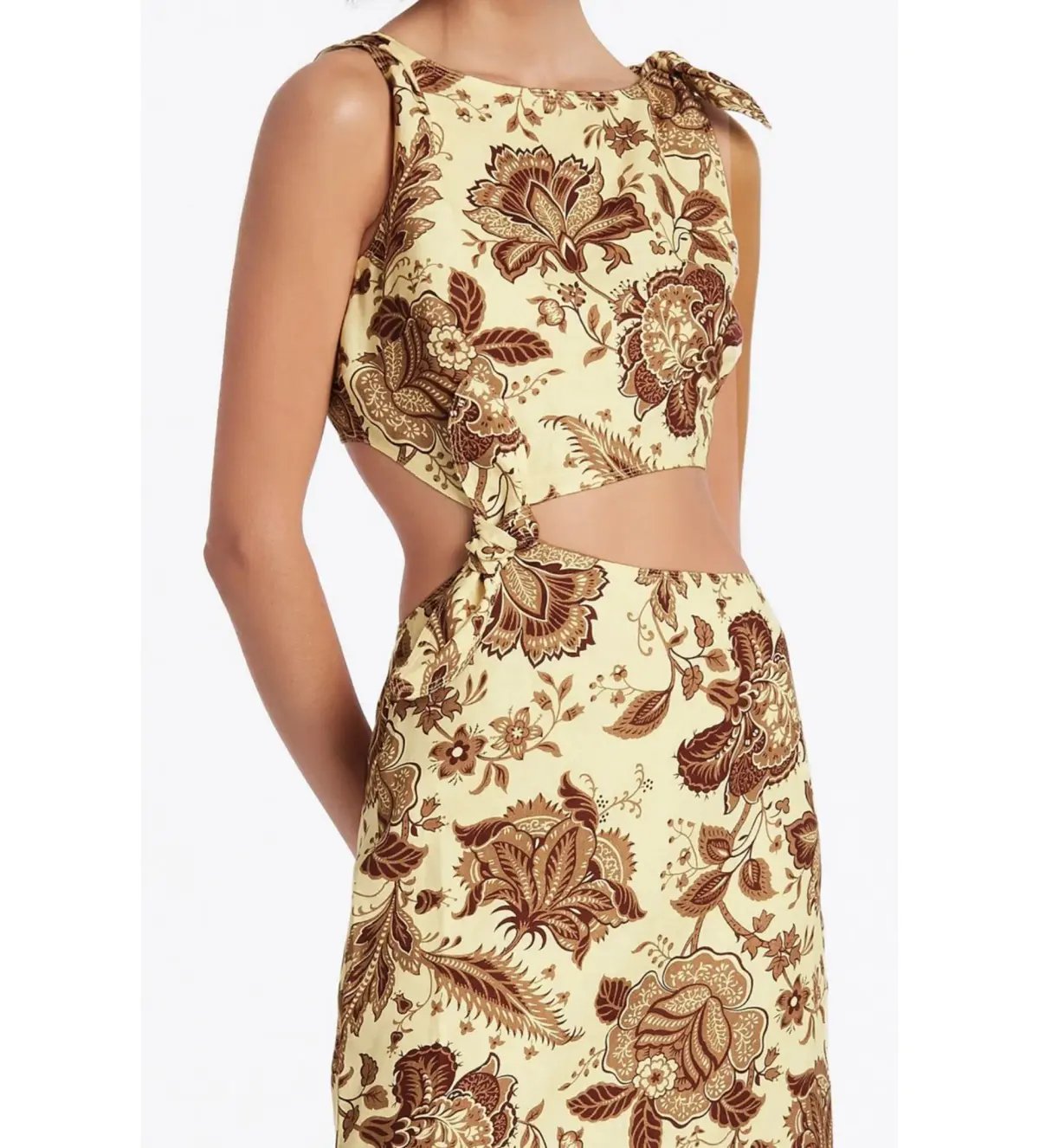 Sir The Label Rei Knot Midi Dress in Citrus Lilium Print Size 0 / AU 8 photo 2